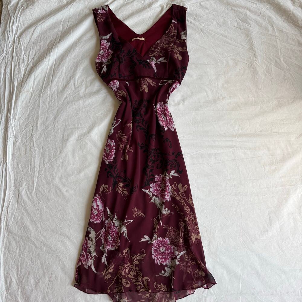 Y2k Burgundy Midi Dress Y2K Forever 21 - Size Small